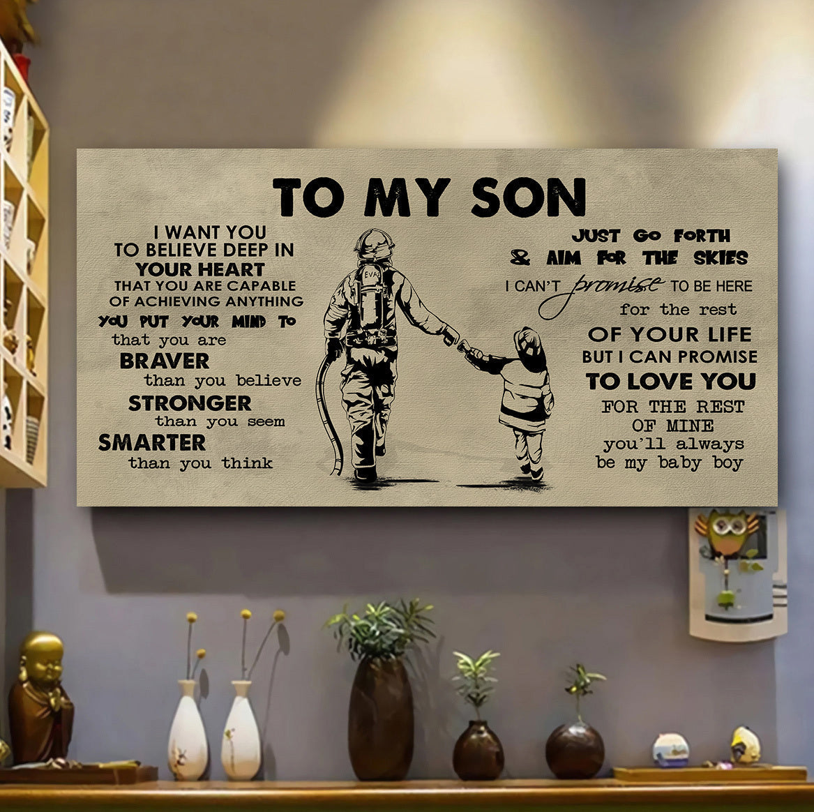 AMERICAN FOOTBALL TO MY SON- I WANT YOU TO BELIEVE- CANVAS POSTER