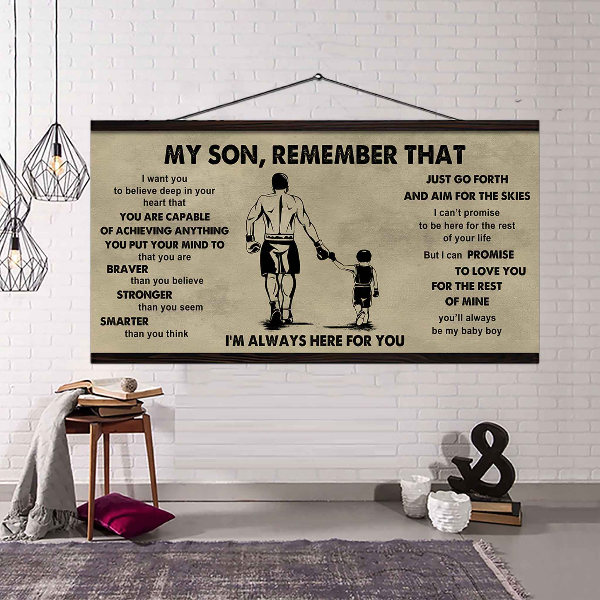 Personalized Sport Poster Canvas - My Son Remember That Just Go Forth And Aim For The Skies