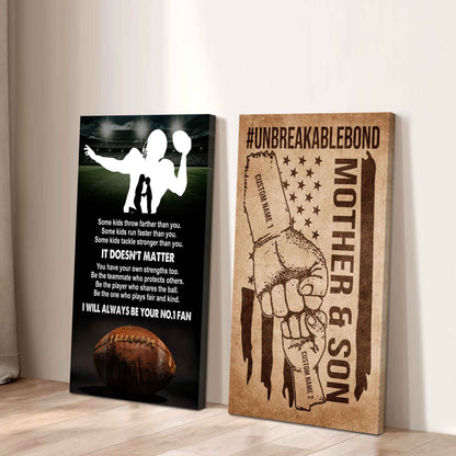Unbreakable Bond Canvas Set From Mom To Son It's Doesn't Matter I Will Always Be Your No.1 Fan