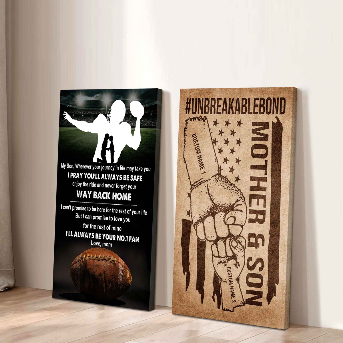 Unbreakable Bond Canvas Set From Mom To Son Enjoy The Ride And Never Forget Your Way Back Home