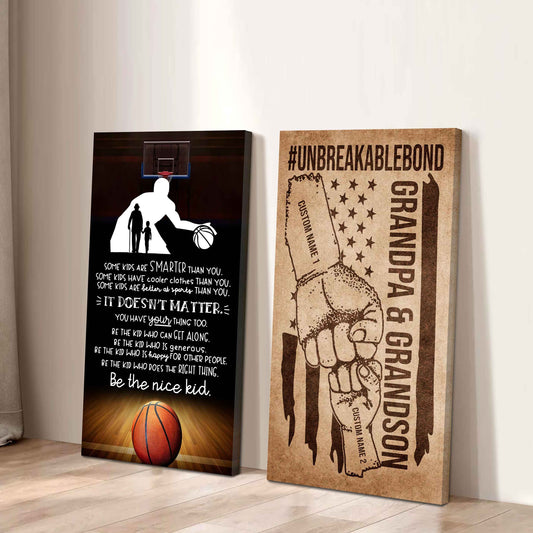 Unbreakable Bond Sport Canvas Set From Grandpa To Grandson Be The Nice Kid