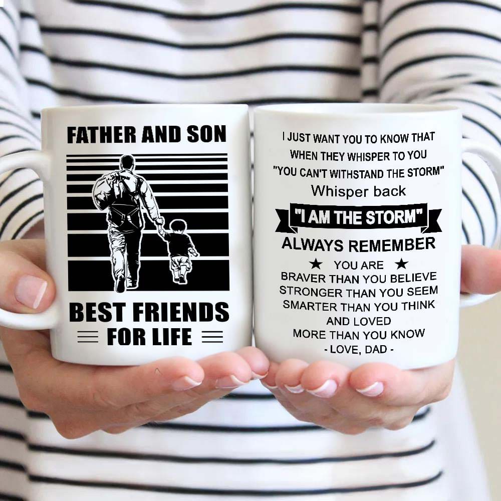 Basketball Be strong-Personalized Mug Father And Son Best Friends For Life - Message on the back side