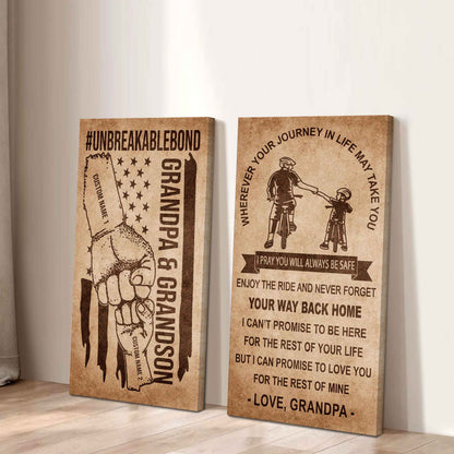 Unbreakable Bond Canvas Set Grandpa And Grandson Never Forget Your Way Back Home I Love You For The Rest Of Mine