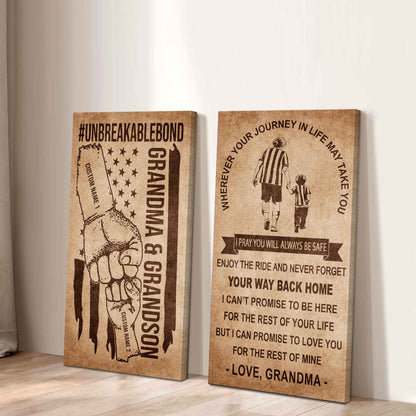 Unbreakable Bond Canvas Set Grandma And Grandson Never Forget Your Way Back Home I Love You