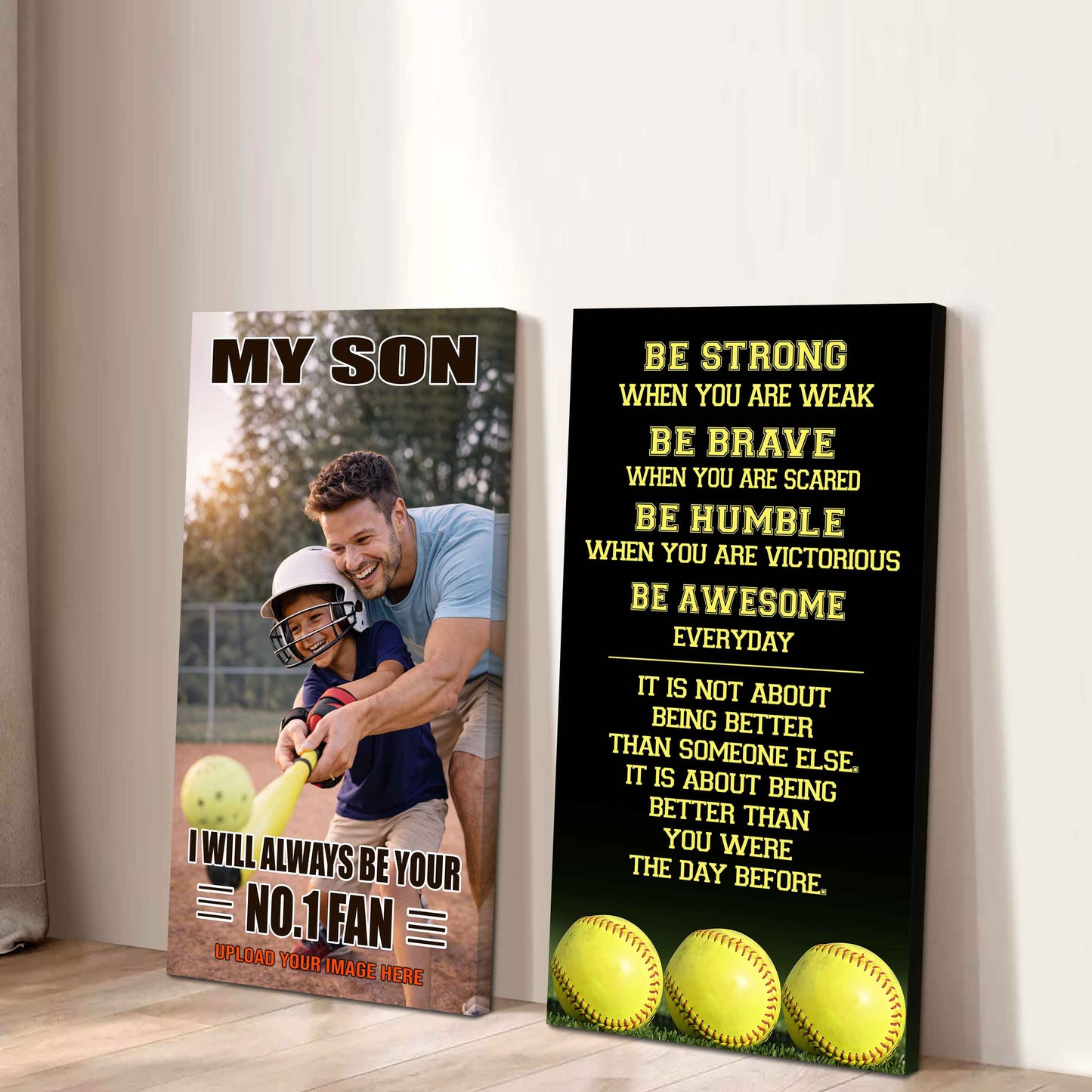 My Son Be Strong When You Are Weak Be Badass Everyday Set 2 Canvas Wall Art From Dad To Son
