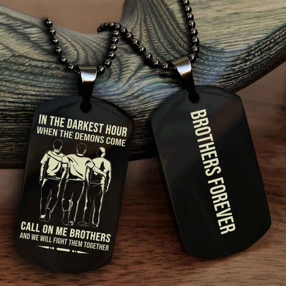 Knight Templar Customizable engraved black dog tag double sided gift from brother, brother forevers