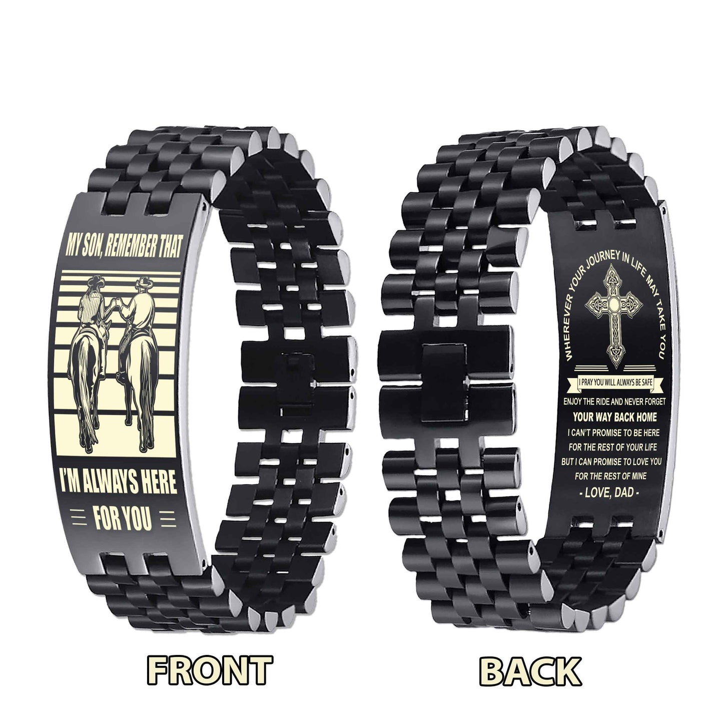New Version Double Sided Bracelet Gift From Dad For Son - Never Forget Your Way Back Home