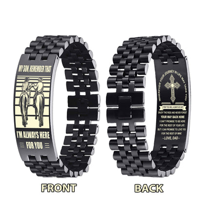 New Version Double Sided Bracelet Gift From Dad For Son - Never Forget Your Way Back Home
