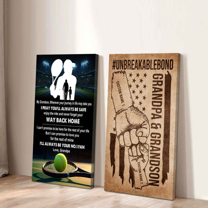 Unbreakable Bond Canvas Set From Grandpa To Grandson Enjoy The Ride And Never Forget Your Way Back Home