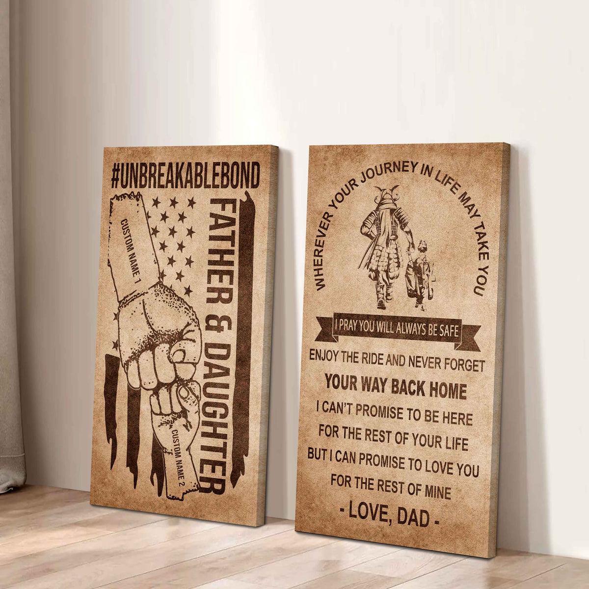 Unbreakable Bond Canvas Set Father And Daughter Never Forget Your Way Back Home Gift For Your Daughter
