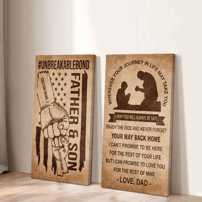 Father And Son Canvas Set To My Son Enjoy The Ride Never Forget Your Way Back Home