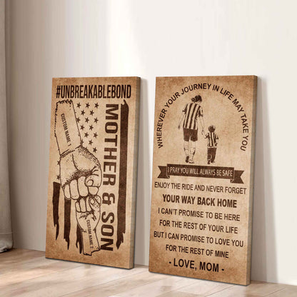 Unbreakable Bond Canvas Set Mother And Son Never Forget Your Way Back Home I Love You For The Rest Of Mine