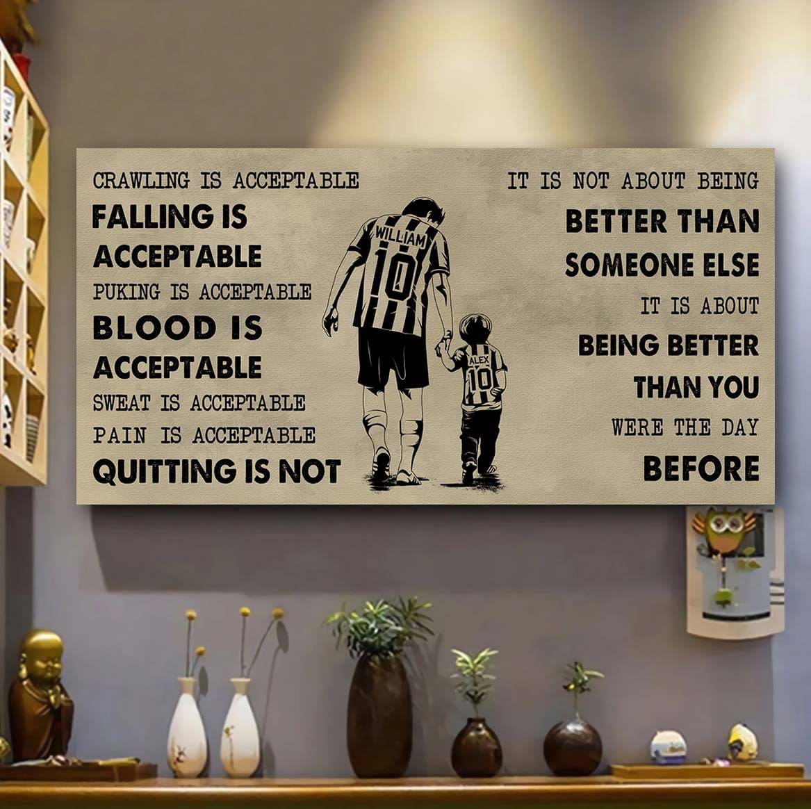 Baseball Poster Canvas From Dad To Son Quitting Is Not - It Is Not About Being Better Than Someone Else