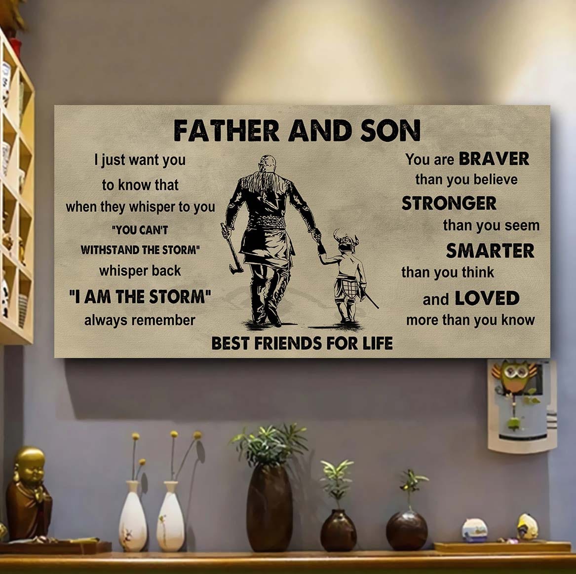 Samurai Father And Son Best Friends For Life - I Am The Storm Poster Canvas Gift For Son From Father