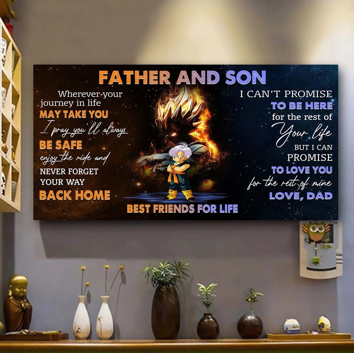 Personalized VG To Son Poster Canvas Father And Son Best Friends For Life - Message For Your Son Gifts For Him