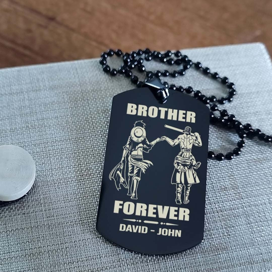 Vikings customizable engraved black dog tag double sided gift from brother, brother forever