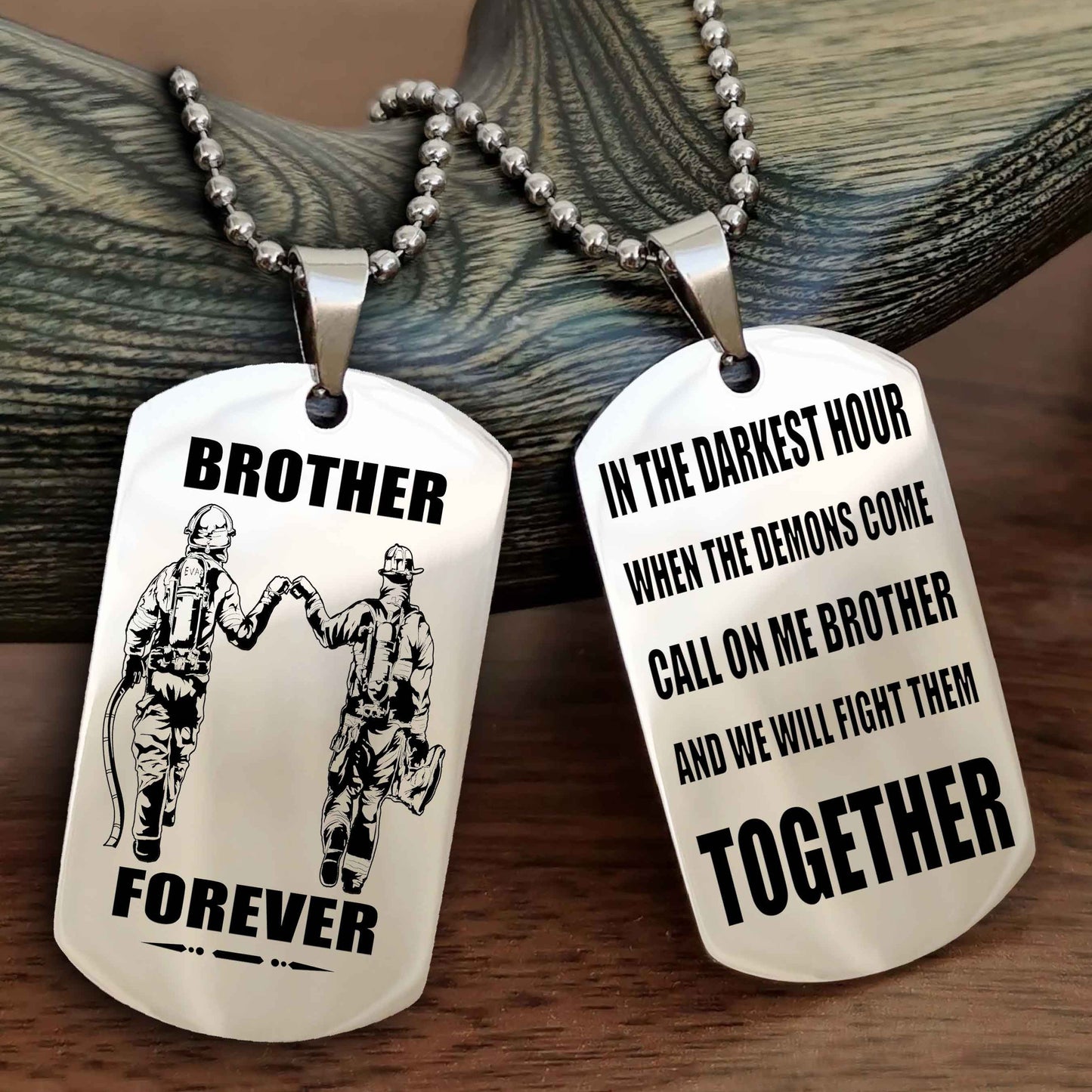 Knight Templar Personalized Double Sided Dog Tag For My Brother - Call On Me Brother And We Will Fight Them Together Gift For Your Friend
