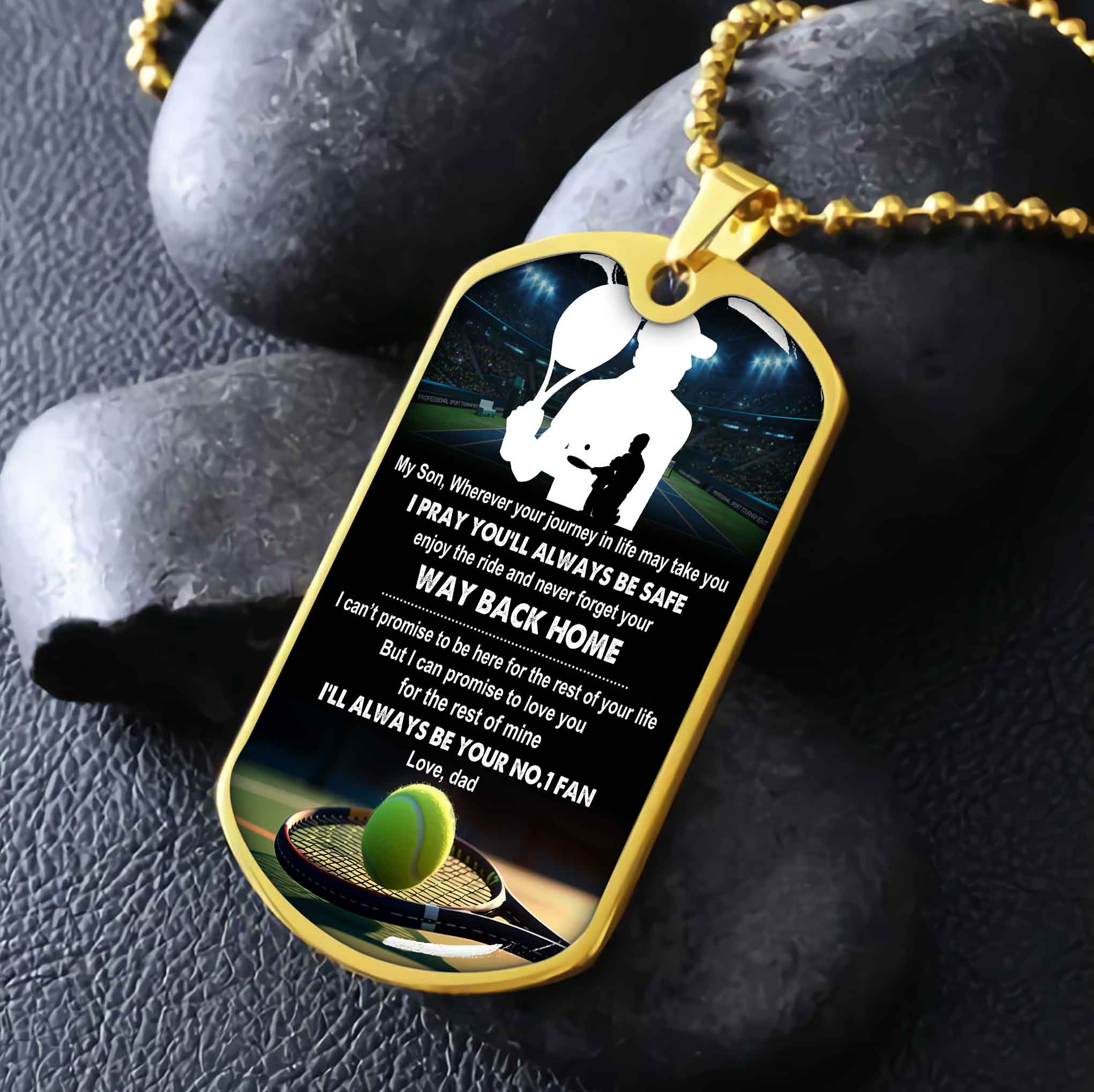 Sport Military Chain 18K Gold Plated Silver Plated To My Son From Dad Motivation Message I Will Always Be Your No 1 Fan