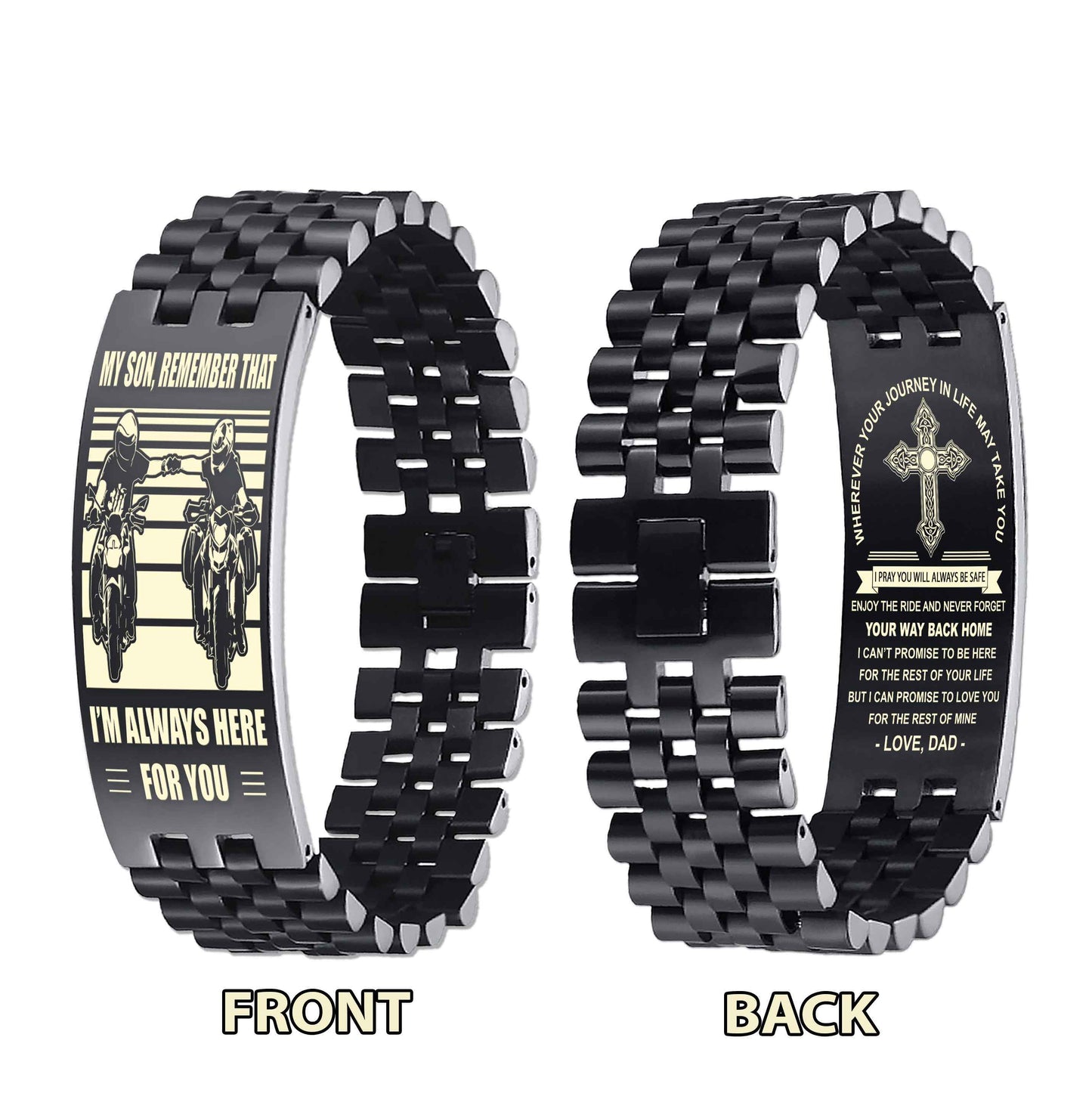 New Version Double Sided Bracelet Gift From Dad For Son - Never Forget Your Way Back Home