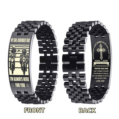 New Version Double Sided Bracelet Gift From Dad For Son - Never Forget Your Way Back Home