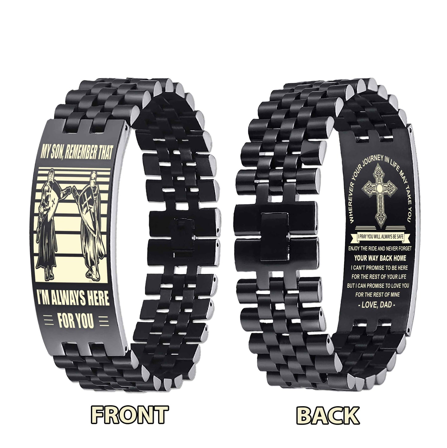 New Version Double Sided Bracelet Gift From Dad For Son - Never Forget Your Way Back Home