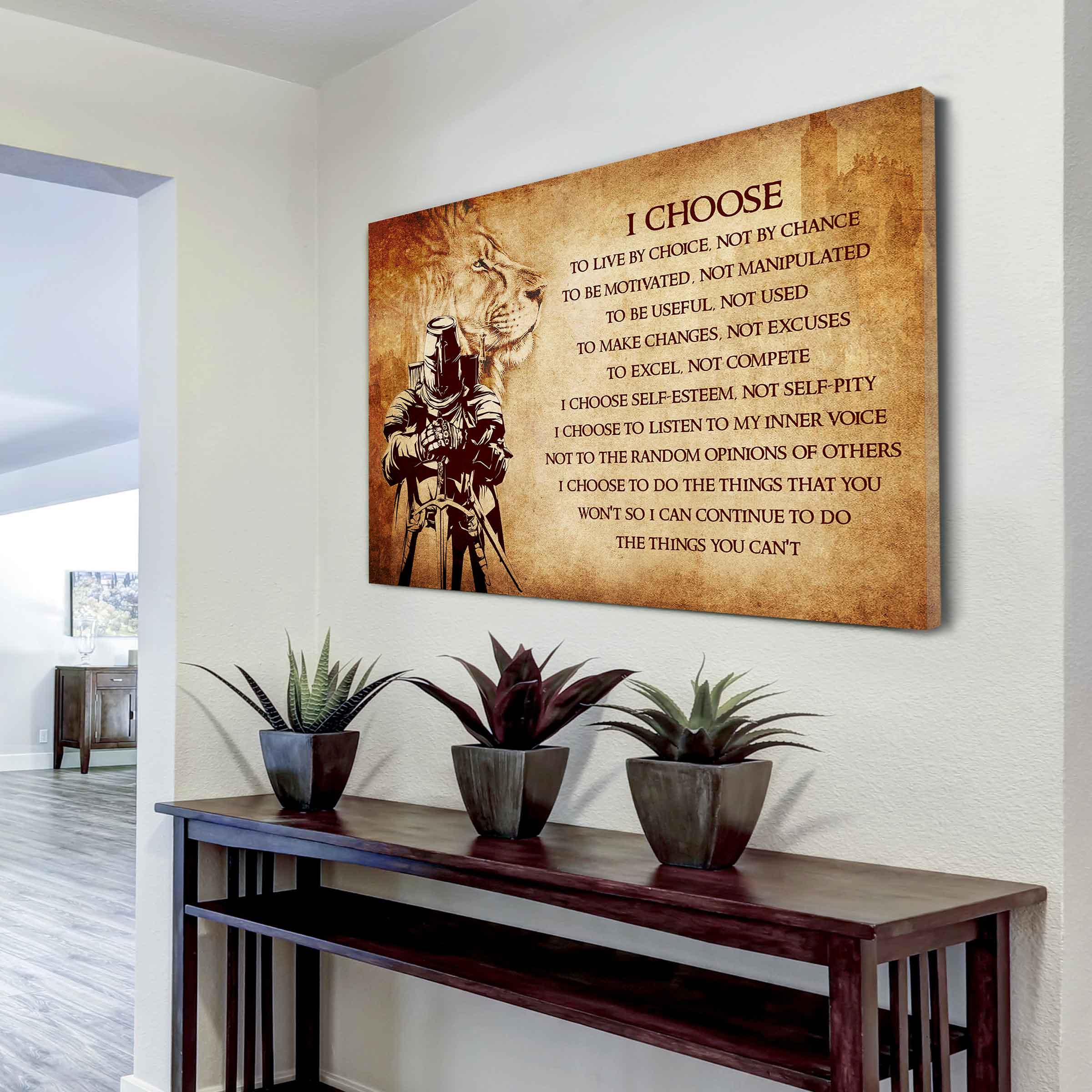 DRB Poster Canvas I Choose To Live By Choice Best Gift With Motivation Quotes