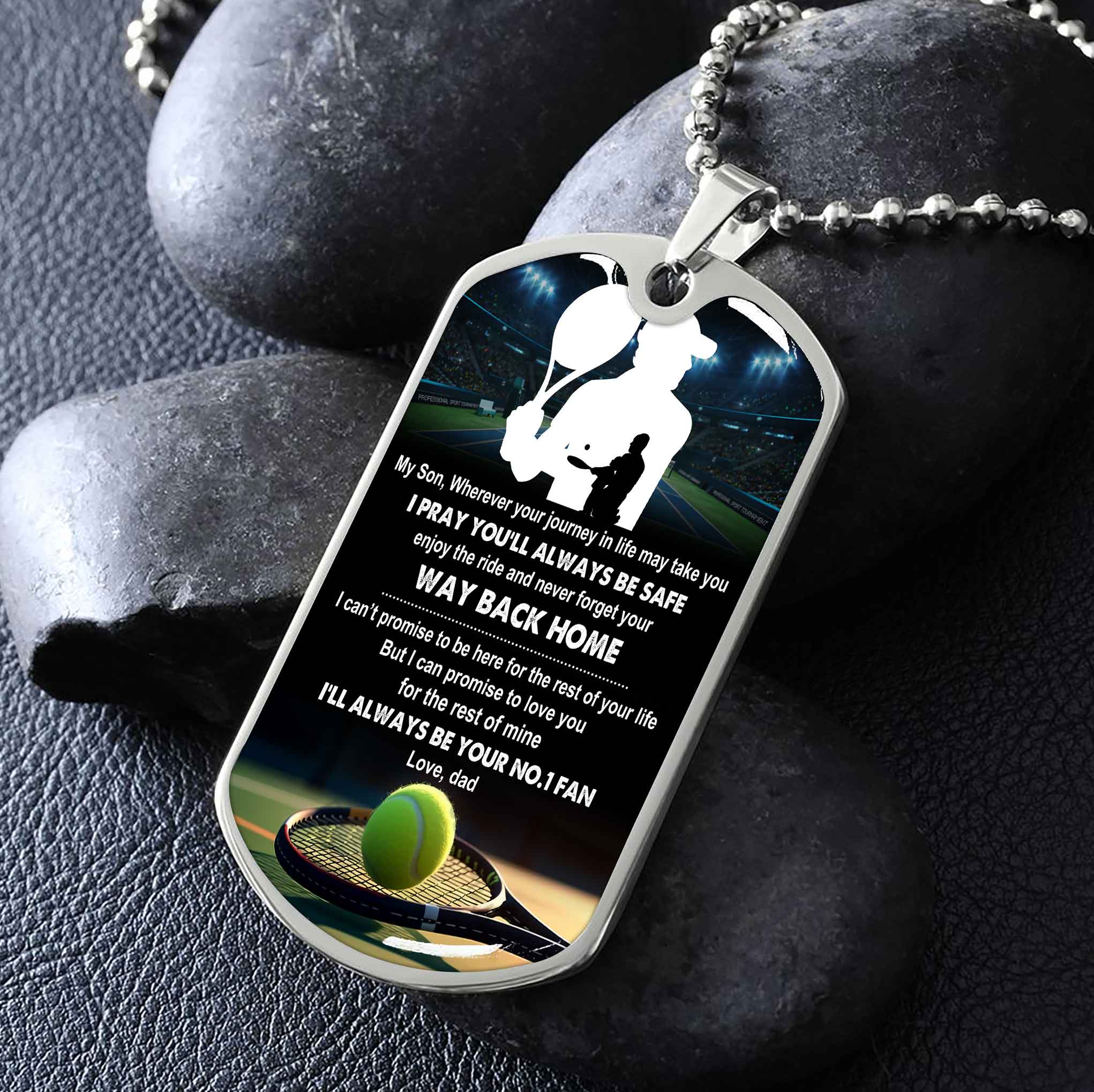 Sport Military Chain 18K Gold Plated Silver Plated To My Son From Dad Motivation Message I Will Always Be Your No 1 Fan