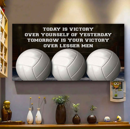 Tennis Poster Canvas - Today Is Victory Over Yourself Over Yourself Of Yesterday Tomorrow Is Your Victory Over Lesser Men