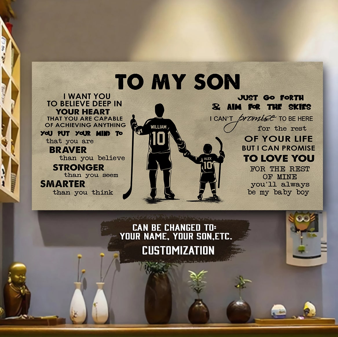 SOCCER TO MY SON- I WANT YOU TO BELIEVE- CANVAS POSTER