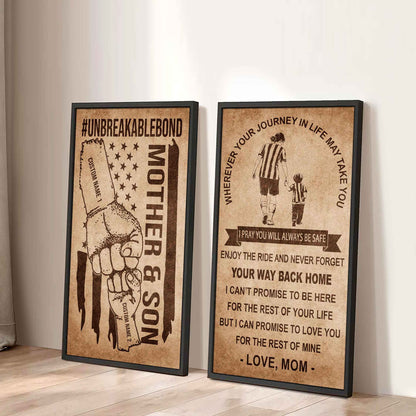 Unbreakable Bond Canvas Set Mother And Son Never Forget Your Way Back Home I Love You For The Rest Of Mine