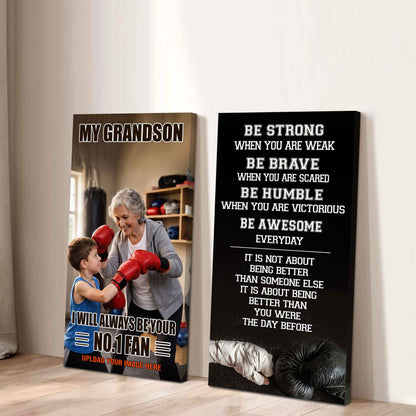 My Grandson Be Strong When You Are Weak Be Badass Everyday Set 2 Canvas Wall Art From Grandma To Grandson