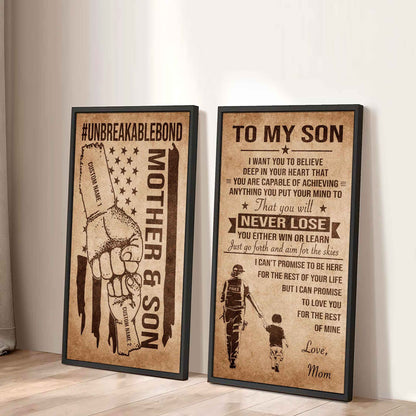 Unbreakable Bond Canvas Set Mother And Son You Will Never Lose You Either Win Or Learn