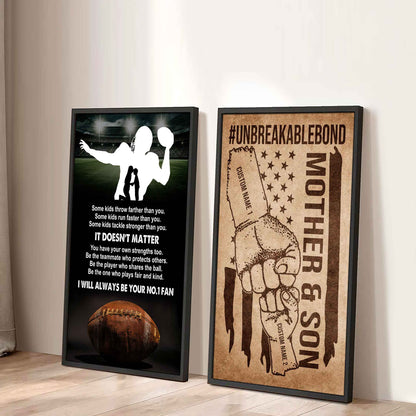 Unbreakable Bond Canvas Set From Mom To Son It's Doesn't Matter I Will Always Be Your No.1 Fan
