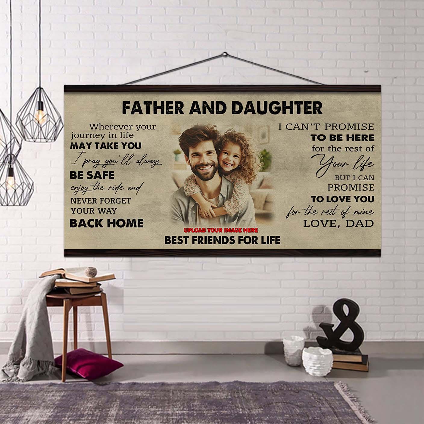 DRB Father And Daughter Best Friends For Life - Never Forget Your Way Back Home Poster Canvas Gift For Daughter From Father