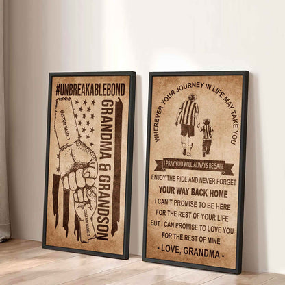 Unbreakable Bond Canvas Set Grandma And Grandson Never Forget Your Way Back Home I Love You