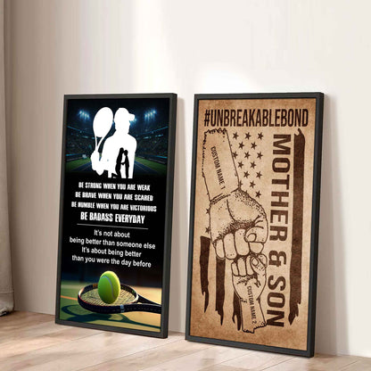 Unbreakable Bond Canvas Set From Mom To Son Be Badass Everyday It's About Being Better Than You Were The Day Before