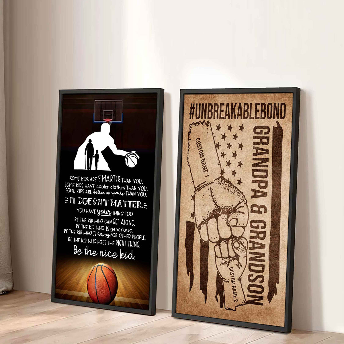 Unbreakable Bond Sport Canvas Set From Grandpa To Grandson Be The Nice Kid
