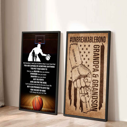 Unbreakable Bond Sport Canvas Set From Grandpa To Grandson Just Go Forth And Aim For The Skies
