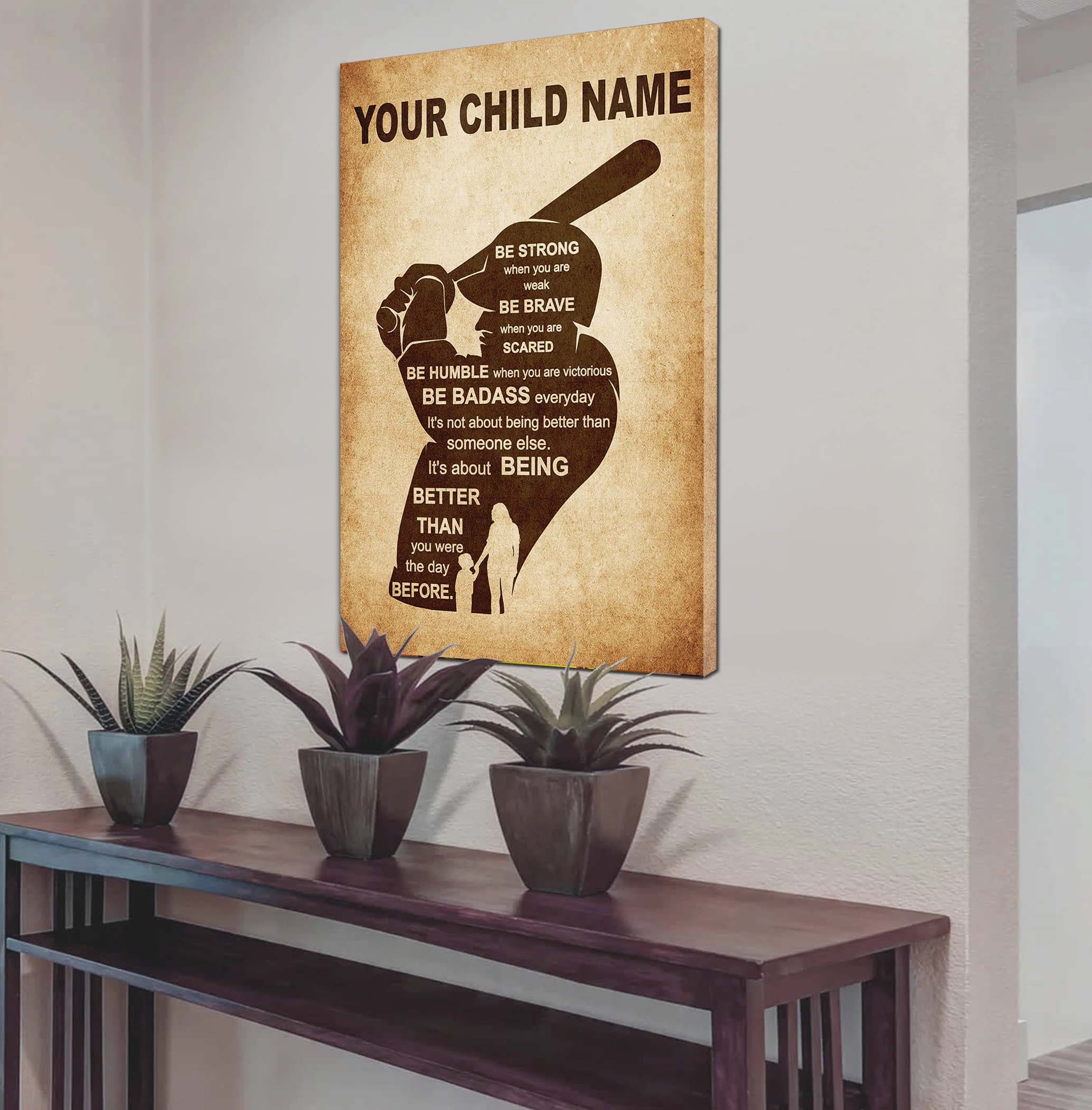 Personalized Your Child Name From Mom To Son Basketball Poster Canvas It's Not About Being Better Than Someone Else It's About Being Better Than You Were The Day Before