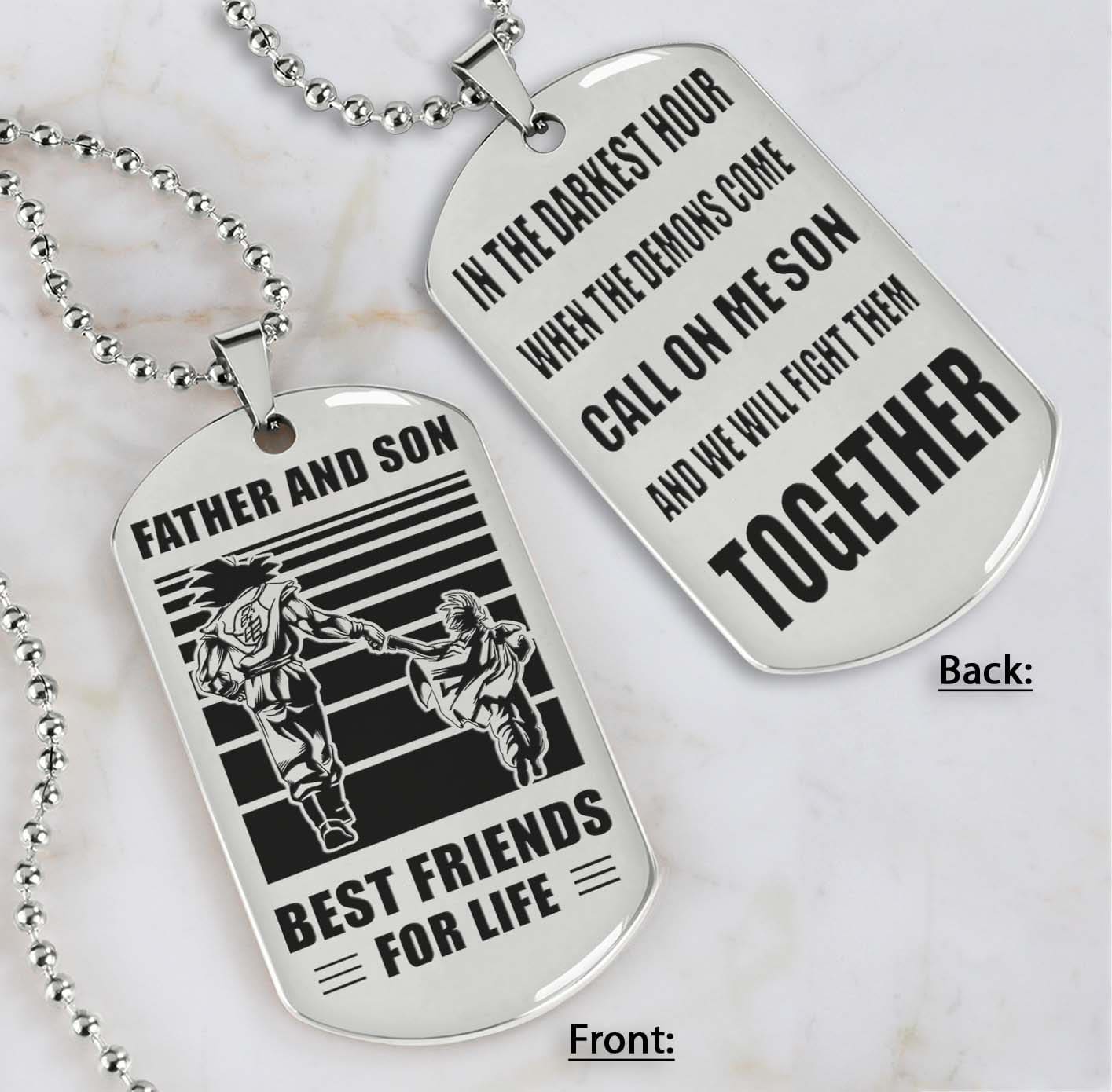 Cowboy Personalized Double Sided Dog Tag Call On Me Son And We Will Fight Them Together Gifts For Your Son From Dad