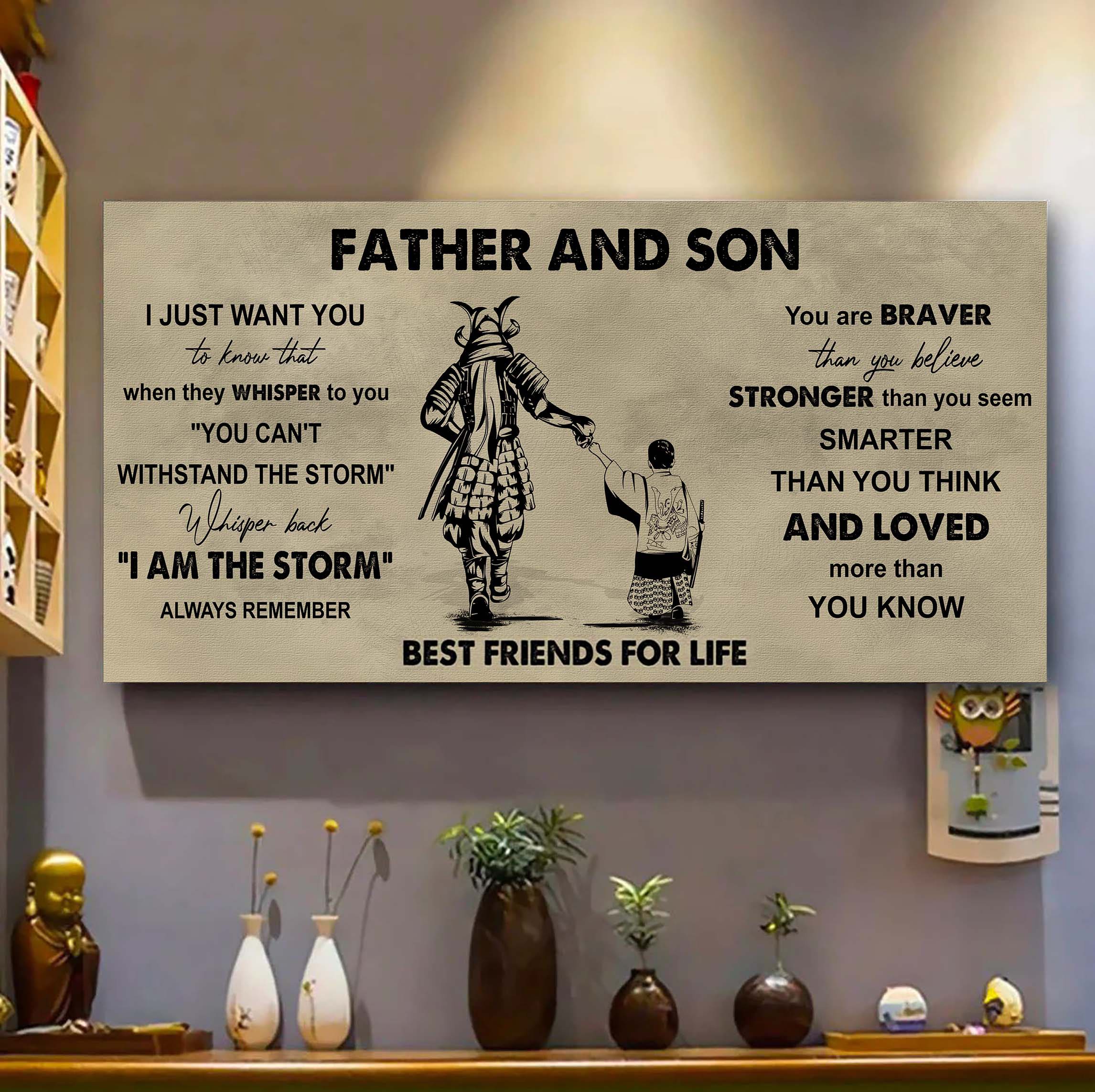 Viking Father And Son Best Friends For Life - I Am The Storm Poster Canvas Gift For Son From Father