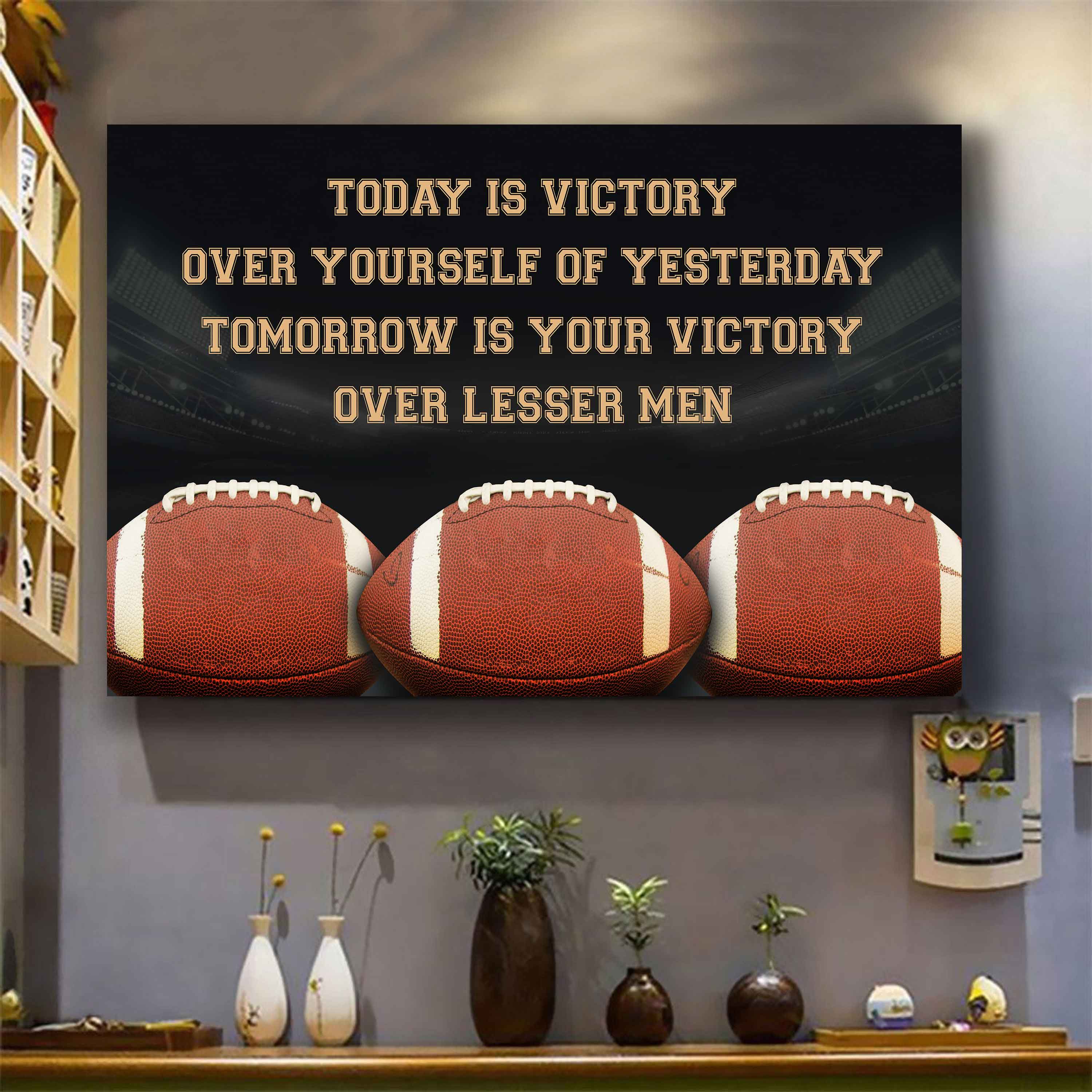 Basketball Poster Canvas Today Is Victory Over Your Self Best Gift With Motivation Quotes
