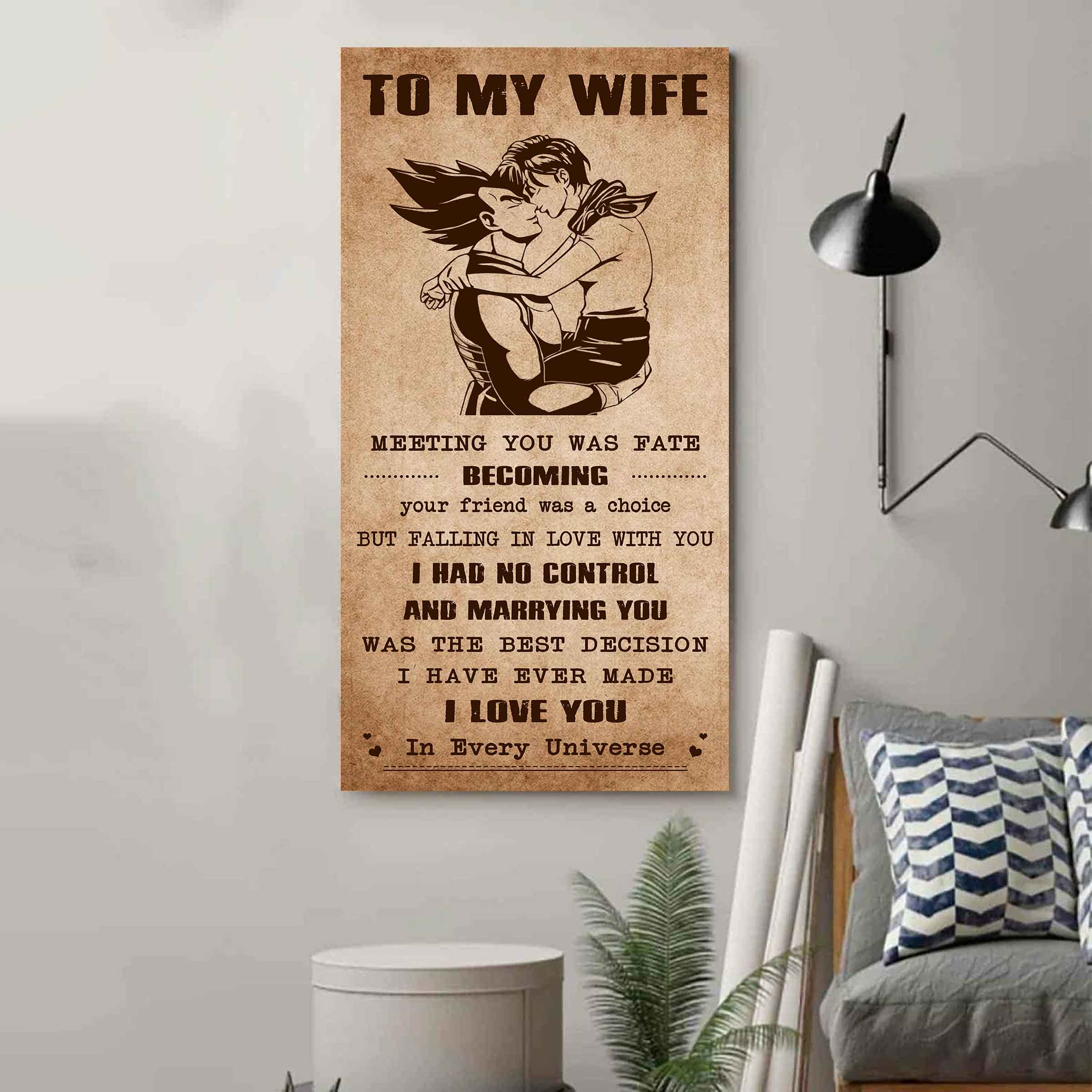 Family Poster Canvas To My Wife Meeting You Was Fate - I Love You Forever And Always Gift For Your Wife