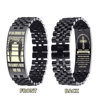 New Version Double Sided Bracelet Gift From Dad For Son - Never Forget Your Way Back Home