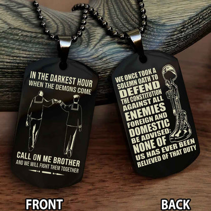 Soldier Personalized Double Sided Dog Tag For Brother