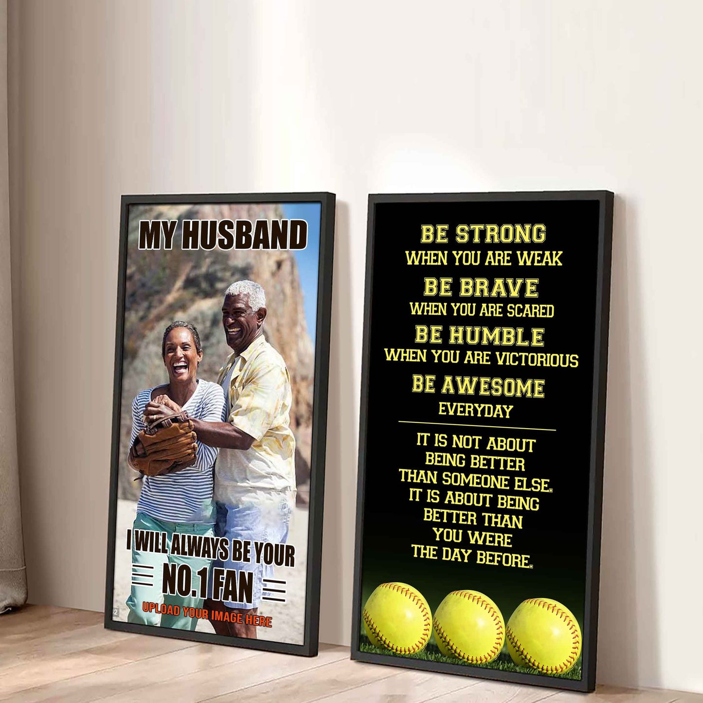 Old Sport Couple To My Husband Be Strong When You Are Weak Be Badass Everyday Set 2 Canvas Wall Art