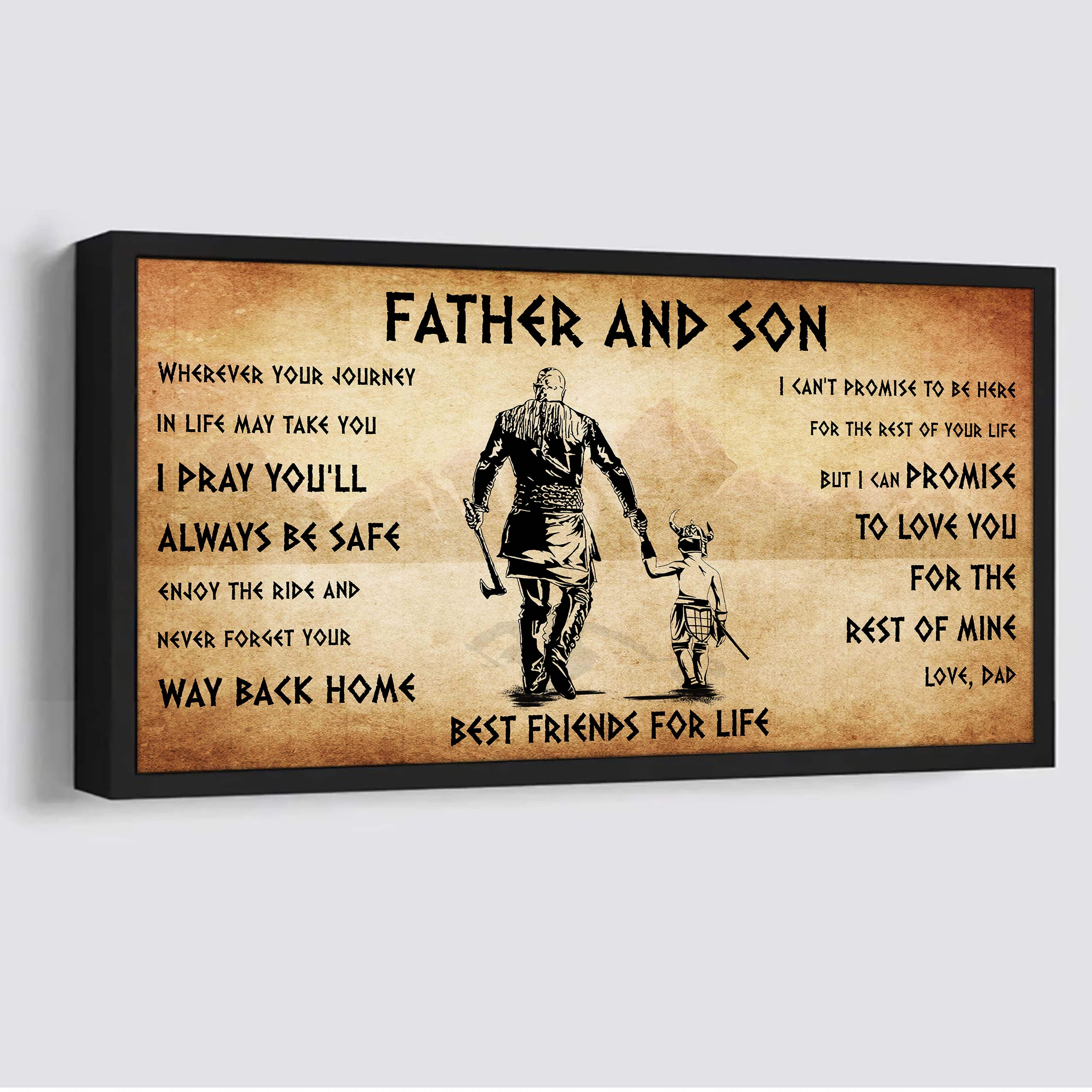 Vikings Father And Son Best Friends For Life - Ver 2 Never Forget Your Way Back Home Poster Canvas Gift For Son From Father