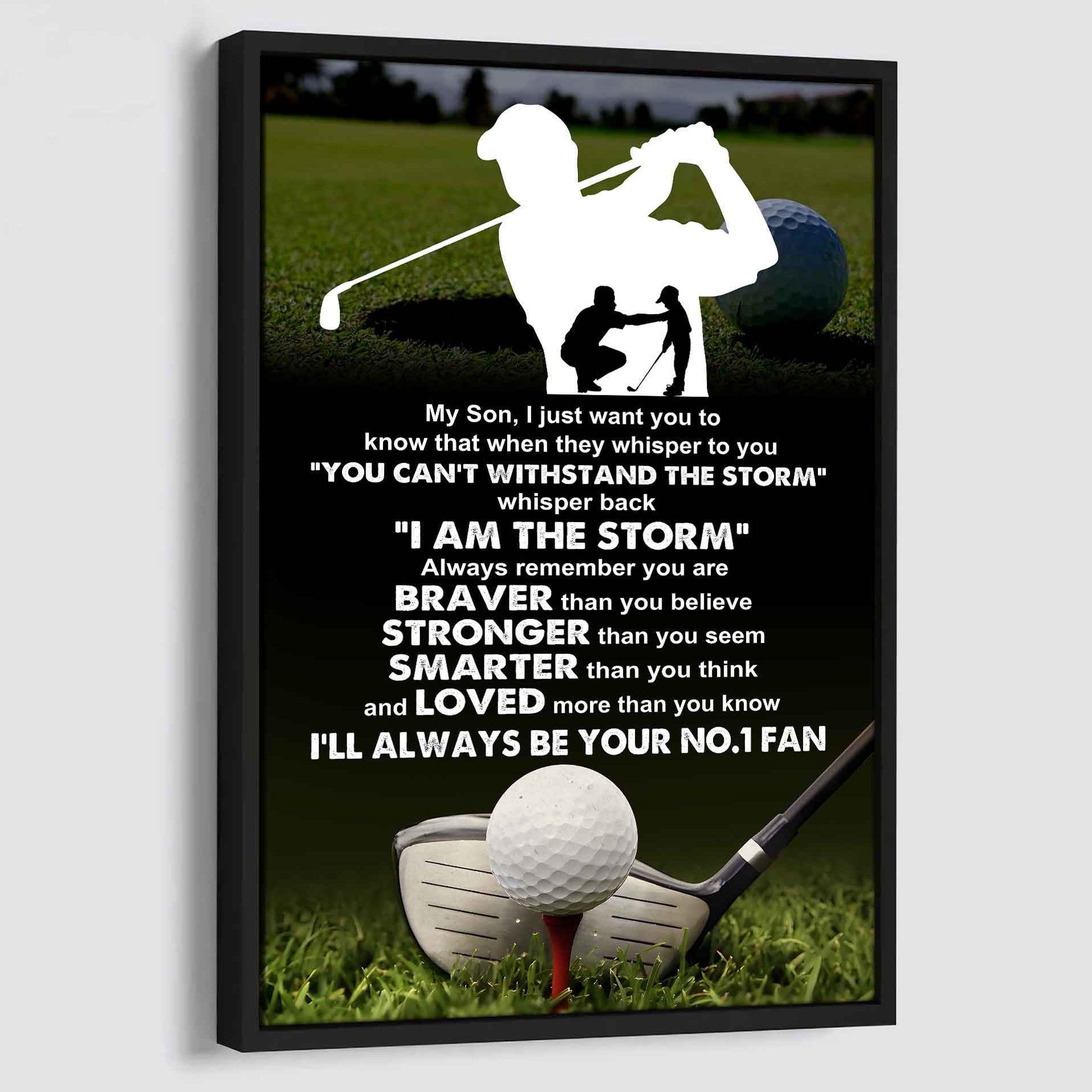 Sport Poster Canvas Dad To Son - Whisper Back I Am The Storm I Will Always Your No 1 Fan
