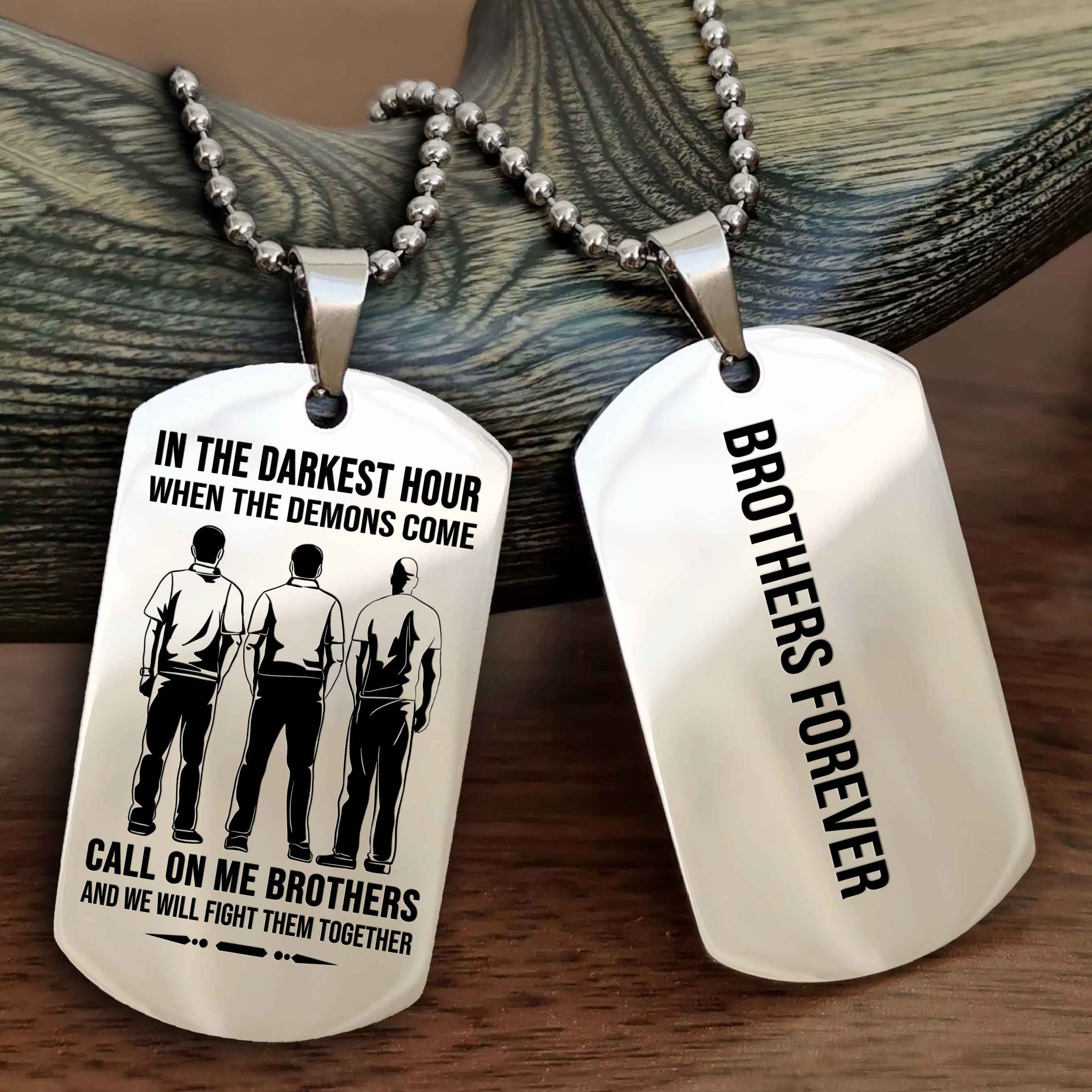 Cowboy Customizable engraved black dog tag double sided gift from brother, brother forevers