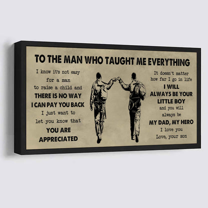 Samurai Poster Horizontal Canvas To My Dad I Know It's Not Easy To Raise A Child I Will Always Be Your Little Boy Gift From Son To Dad